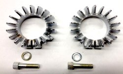 Triumph Exhaust Finned  (clips)  Clamps c/w Bolts 1968 On T120, T140 71-0216